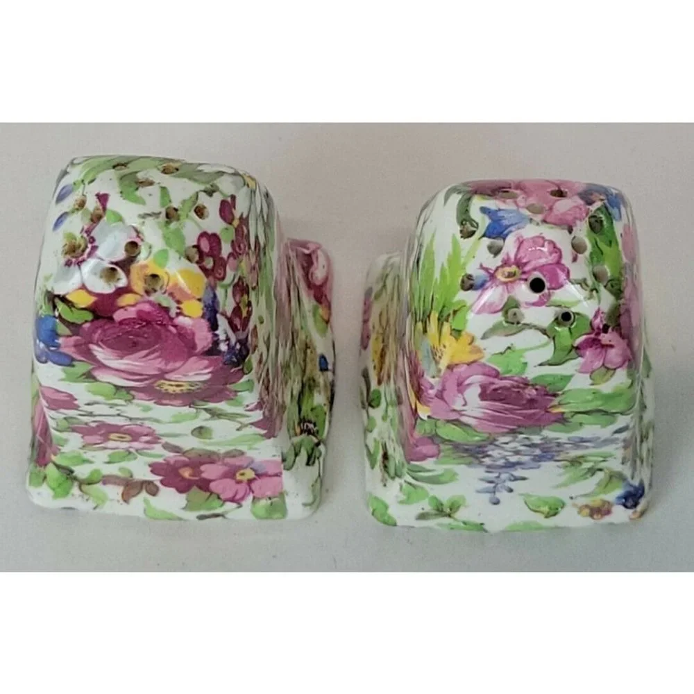 Vintage‎ Floral Chintz Salt & Pepper Shakers England